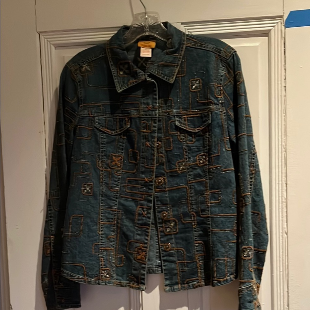 Vintage Jean Jacket with Embroidered Details